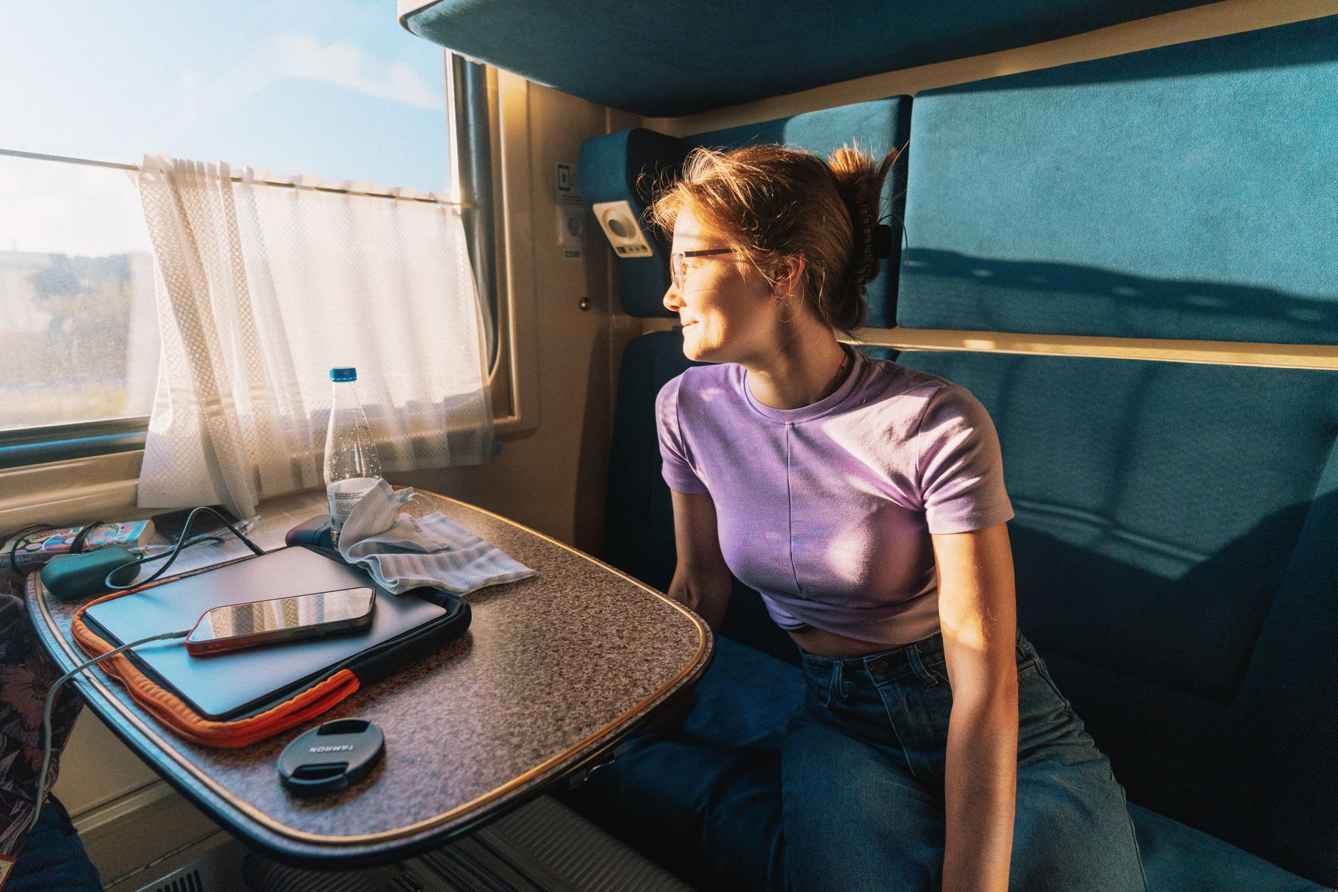 High-speed train journey from Madrid to Sevilla, Spain