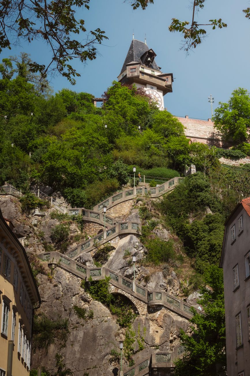 View from the climb to Veste Oberhaus in Passau, Germany